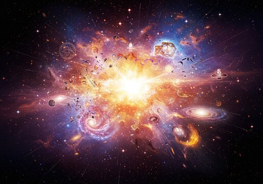 Cosmic Explosion A Brilliant Burst of Energy and Nebulae, Revealing the Mysteries of the Universe's Birth and Evolution Through Stunning Celestial Displays