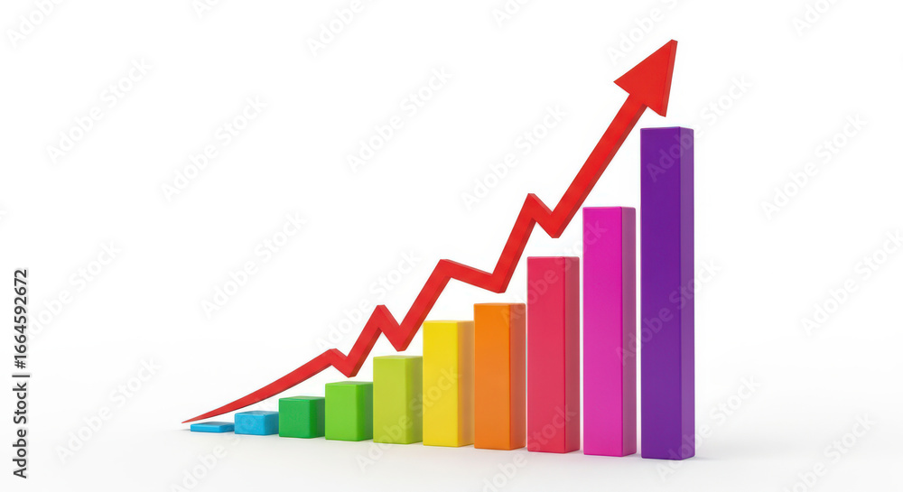 Poster dynamic growth chart and upward trend visualization for business performance analysis and financial 
