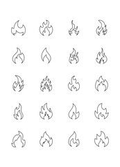 set of flame icons, fire