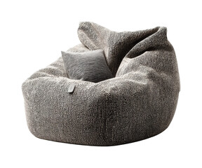 Cozy lounge experience space bean bag chair modern relaxation zone isolated on transparent background, png