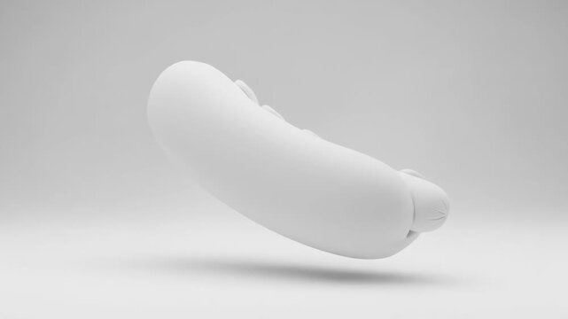 Monochromatic hotdog render against a plain white backdrop