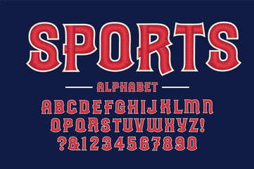 Classic college font. Vintage sport font in American style for football baseball or basketball logos and t-shirt. Athletic department typeface varsity style font. Vector
