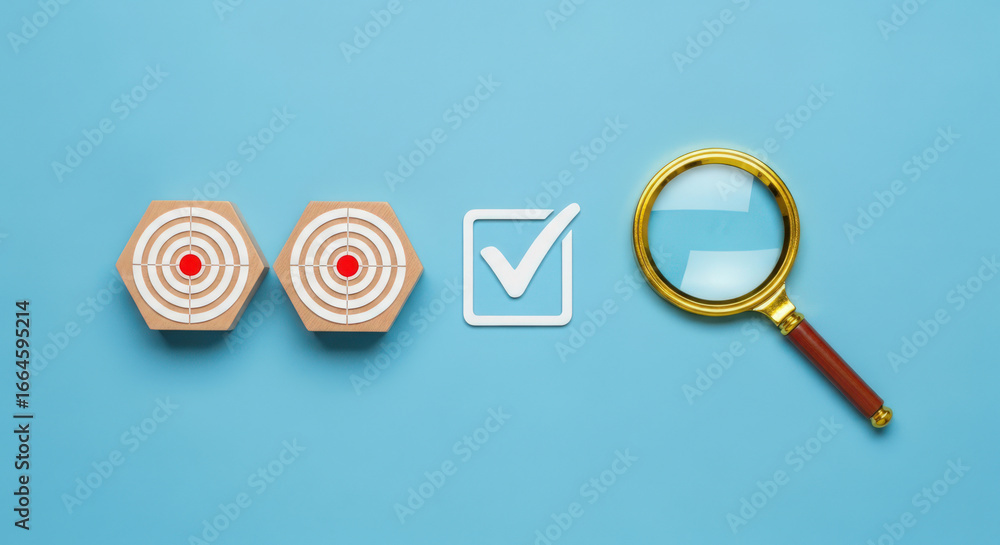 Poster precision and verification a conceptual image of target accuracy, checklist confirmation, and detail