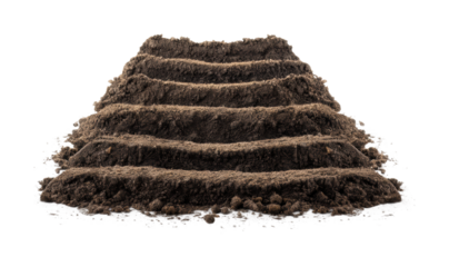 Soil layering techniques agriculture fields informative article environment view isolated on transparent background, png
