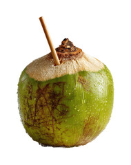 Refreshing coconut drink tropical paradise food natural isolated on transparent background, png
