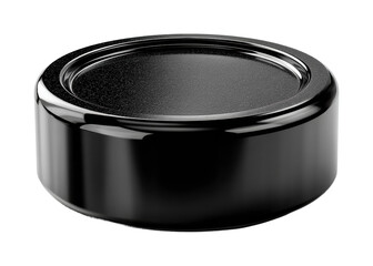 Stylish black bottle cap product minimalist design isolated on transparent background, png