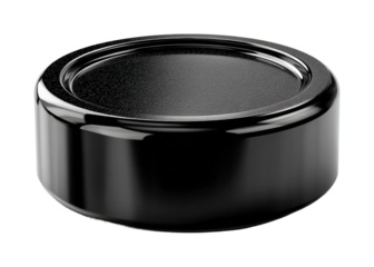 Stylish black bottle cap product minimalist design isolated on transparent background, png