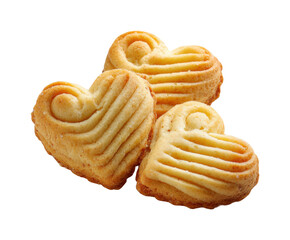 Baking heart-shaped cookies home kitchen food cozy environment isolated on transparent background, png