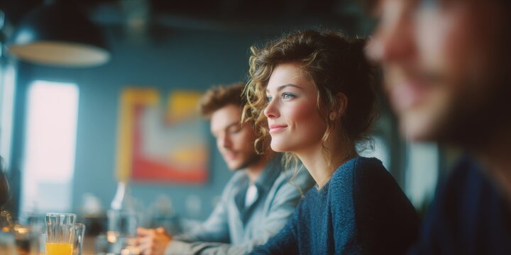 Young Professionals Networking at a Bar, Enjoying Drinks and Conversation in a Modern Setting
