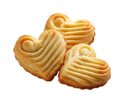 Baking heart-shaped cookies home kitchen food cozy environment isolated on transparent background, png