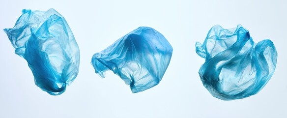 Fototapeta premium The Plastic Bags Floating in Air Symbolizing Ocean Pollution and Environmental Waste Crisis