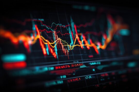 Abstract Financial Chart Displaying Market Trends and Data Analysis for Business and Investment Decisions