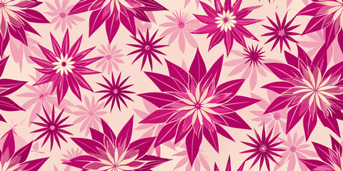 Seamless Pattern with Pink Floral Design