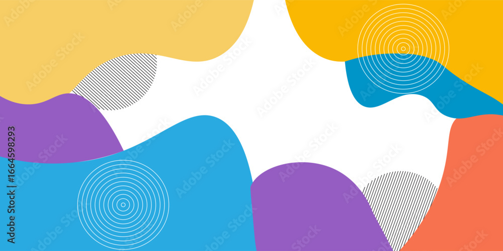 Poster colorful abstract geometric wave pattern with dotted banner template background eps10