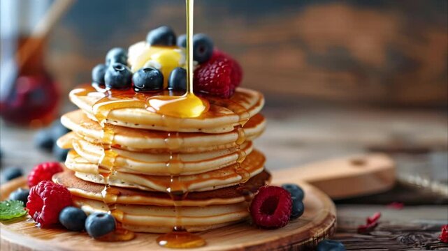pancake dessert banner mockup fluffy 4K Videos