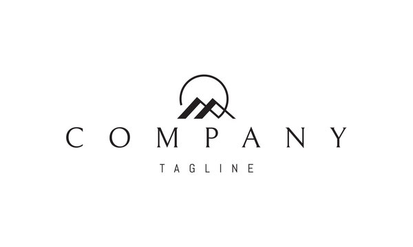 A vector logo featuring an abstract image two mountains forming the letter M, symbolizing strength, nature, stability, and ascent.