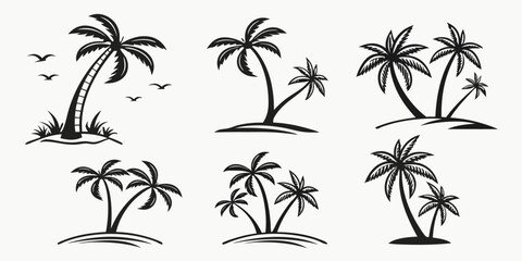 Tropical Palm Trees Silhouette Collection
