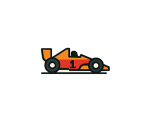 Naklejka premium Race Car vector icon design illustration.
