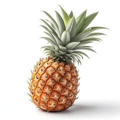 False Pineapple Exotic Tropical Pineapple Look-Alike with Bold Spiky Texture and Vibrant Green-Orange Hues Styled in Fresh Minimal Still Life on a Pure White Background