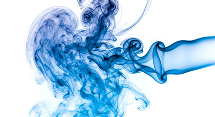 Blue smoke on white background