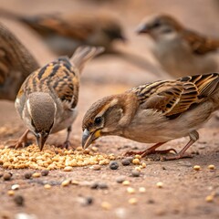 Fototapeta premium sparrow on the ground