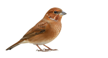 Robin bird with red breast isolated on white background