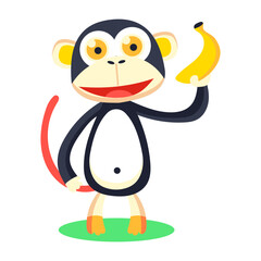 A flat style icon representing cheeky chimp