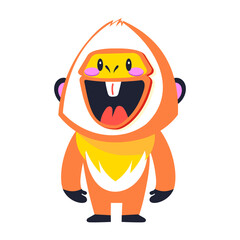 A flat style icon representing happy uakari