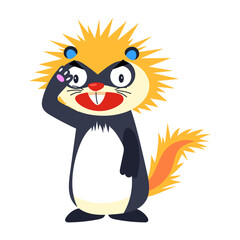 A flat style icon showing funky ferret