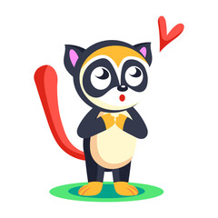 A flat style icon representing loyal kinkajou