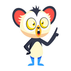 A flat style icon depicting snappy lemur