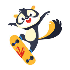 A flat style icon representing skater skunk