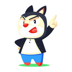 A flat style icon showing witty wombat