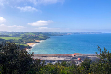Gijón port settlements amidst scenic coastal landscapes in Gijón, Asturias, Spain