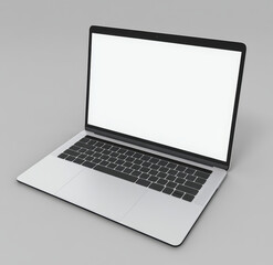 Showcasing a sleek modern laptop with a bright display and elegant design against a minimalist backdrop