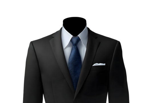 businessman in suit and tie with no head, without a face.  transparent background.png