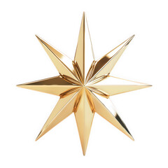 Obraz premium Shiny golden star decoration isolated on transparent background