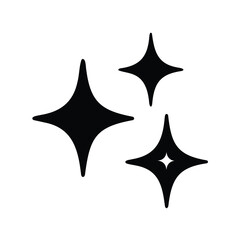 Obraz premium Black and white illustration of abstract star shapes suggesting a sparkle effect