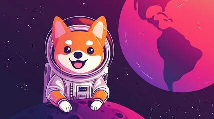 Cute dog astronaut in space (13)