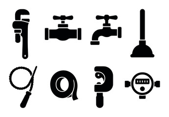 Black and white outline icons of various light bulb designs on dark background