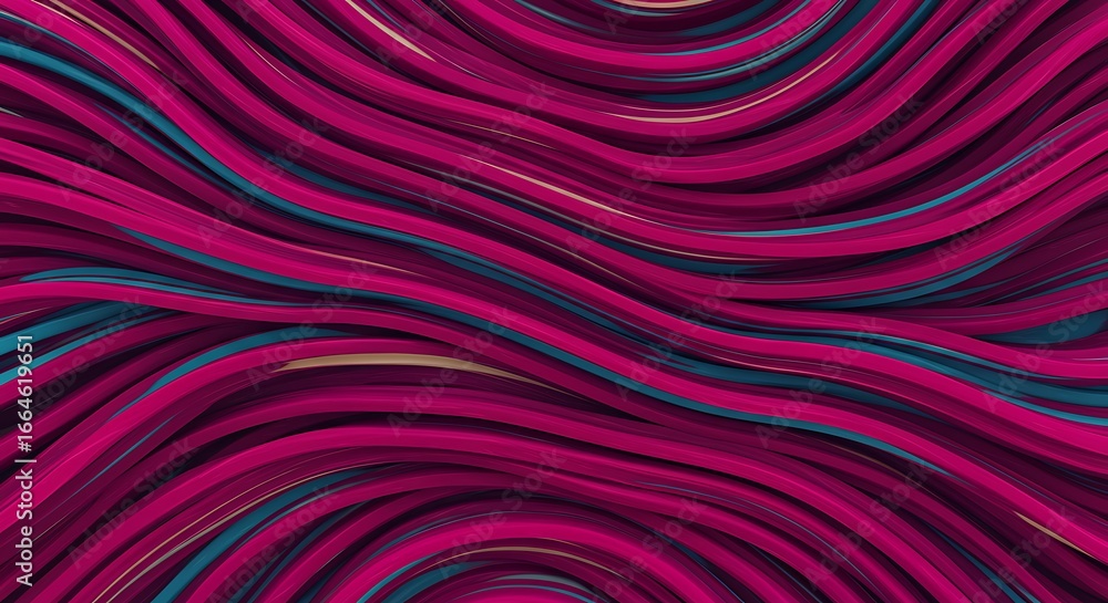 Aufkleber psychedelic abstract background with vibrant flowing lines of magenta and teal in a dynamic, wavy pa