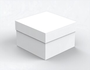 Fototapeta premium Blank white square gift box