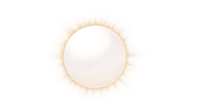 Glowing orb with radiant light rays on black background