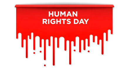 Red banner with dripping effect and Human Rights Day text