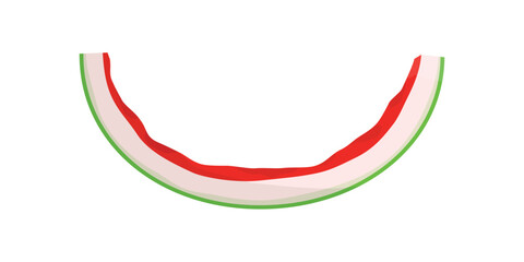 Watermelon rind, peel isolated on white background