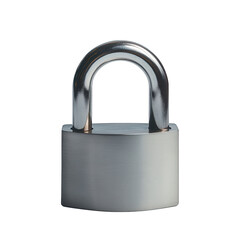 Silver padlock isolated on transparent background