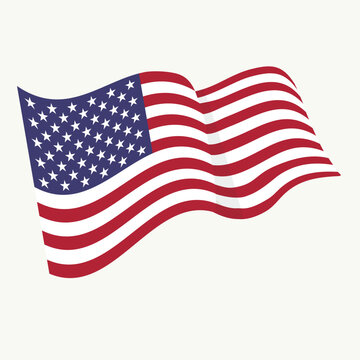 American waving flag vector icon