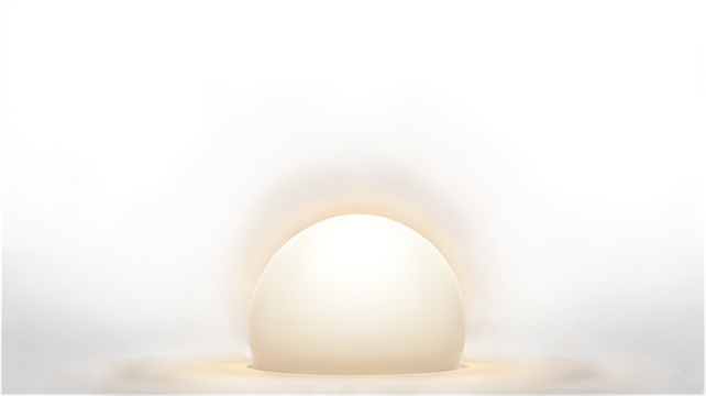 Glowing orb with radiant light rays on black background