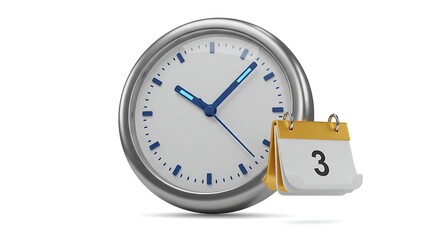 "Time Management Concept - Clock and Calendar for Planning and Scheduling"