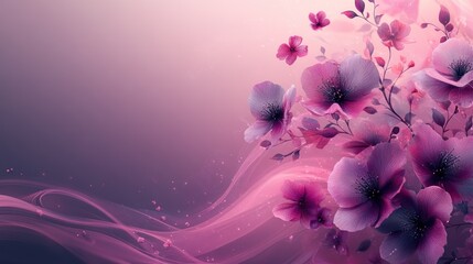 Delicate pink blossoms blend with gentle swirls of color, creating a calming atmosphere